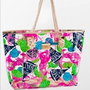 Lilly Pulitzer Clear Shoreline Rick My Boat Tote